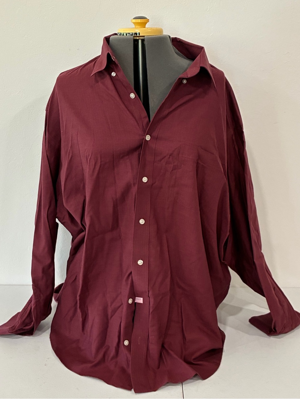 Roundtree & Yorke Travelsmart Shirt 3XB Burgundy Long Sleeve Button Up